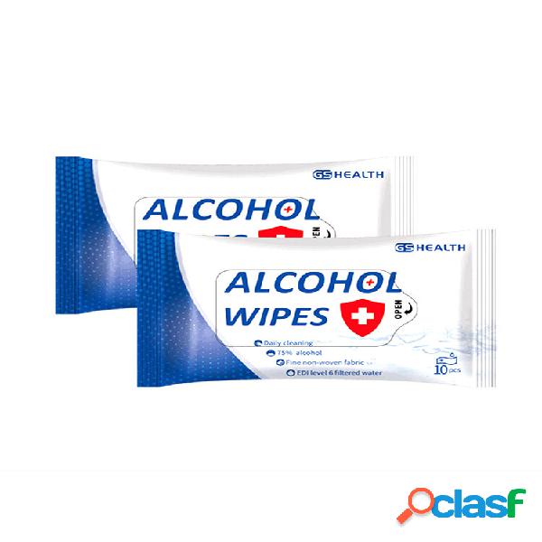 10 PCS Toalhetes portáteis de esterilização com álcool