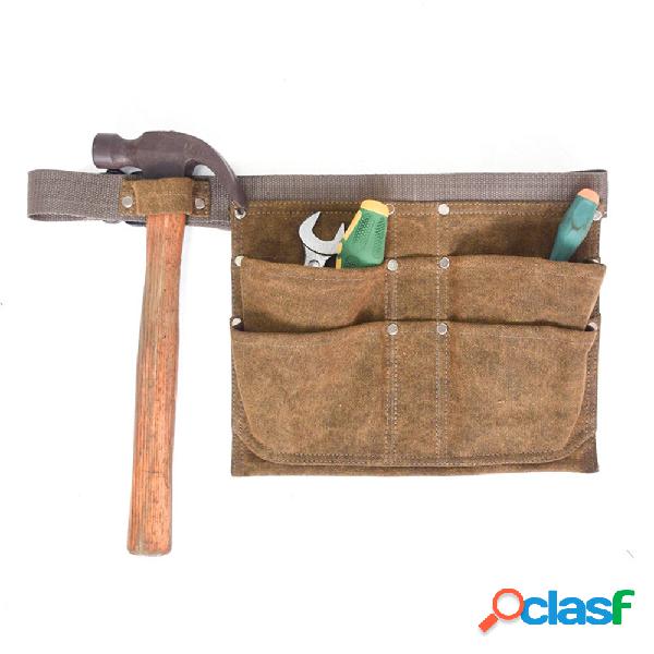 4 bolsos multifuncionais à prova d'água encerada cintura