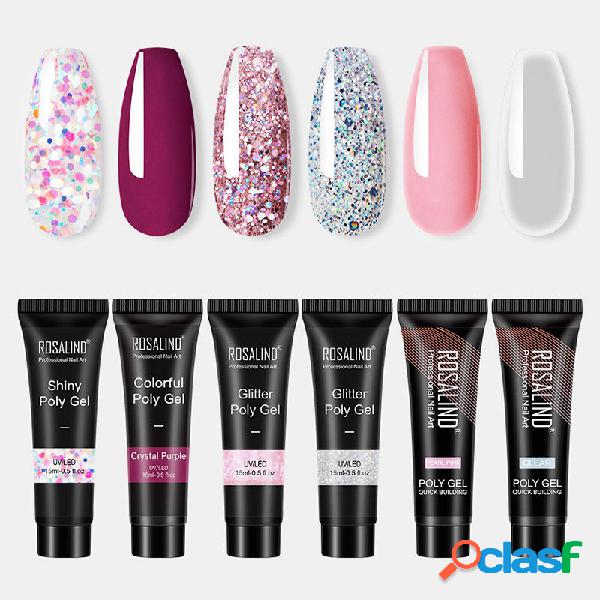 6 Pcs Shiny Poly Brilho Extension Gel Kit Manicure Unhas Art