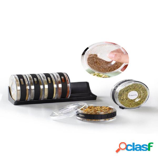 Criativo Seis Girds Spice Jars Roller Forma Tempero Jar Set