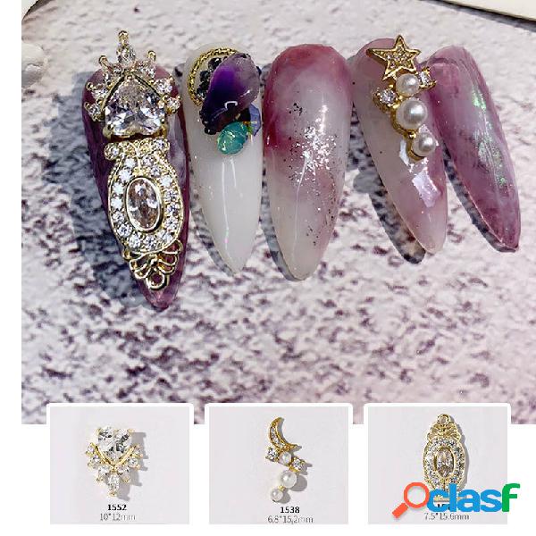 DIY Trendy Light Luxury Unhas Decorações de arte Zircon