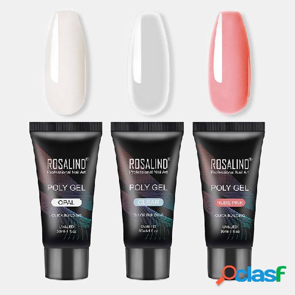 Kit de Gel de Extensão Poli Brilhante de 3 unidades Unhas