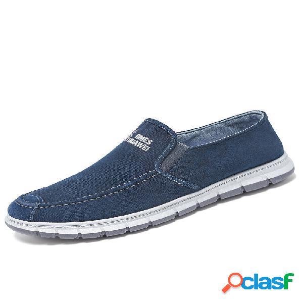 Men Letter Pattern Elastic Band Soft Comfy Slip-On Stitching