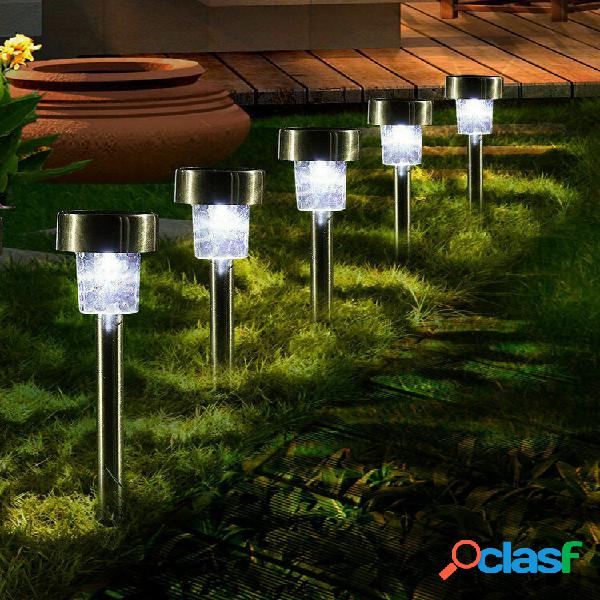 16pcs LED lâmpadas solares de gramado de aço inoxidável