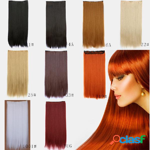 26 Cores Longo Reto Cabelo Extensões 5 Clips Falso Cabelo