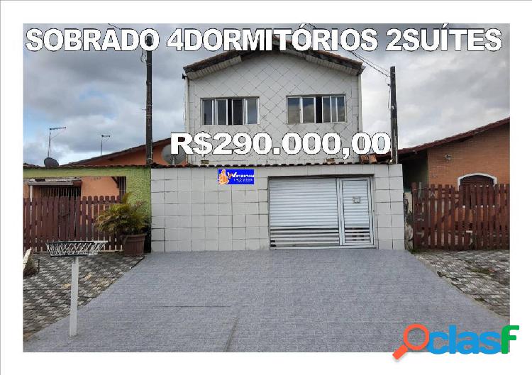 Oportunidade!Sobrado 4dormit 2suítes R$290.000,00 em