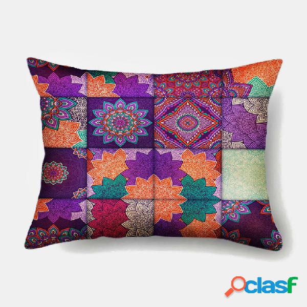 1 PC Patchwork Flowers Colorful Impressão Fronha