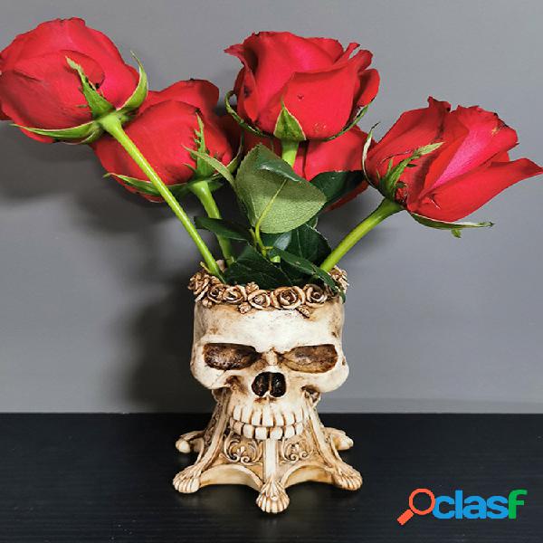 1 PC Resina Vintage Horror 3D Caveira Forma Decoração de