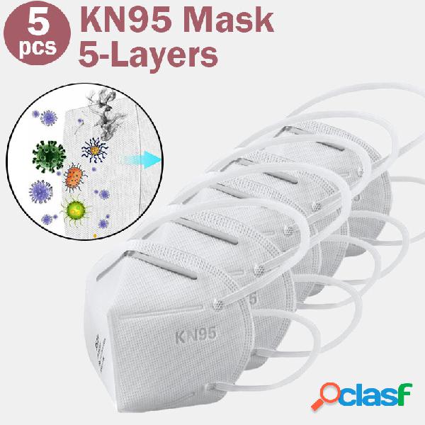 5 PCS / Pacote Máscara 0f KN95 Máscaras Aprovado no Teste