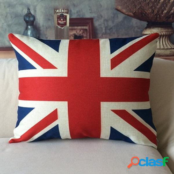 Linho UK Padrão Travesseiro Capa de Almofada Casa Office