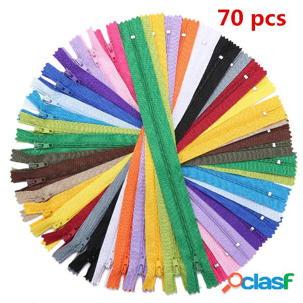 70 unidades 20 cores 30 cm (12 polegadas) Nylon Zíperes em