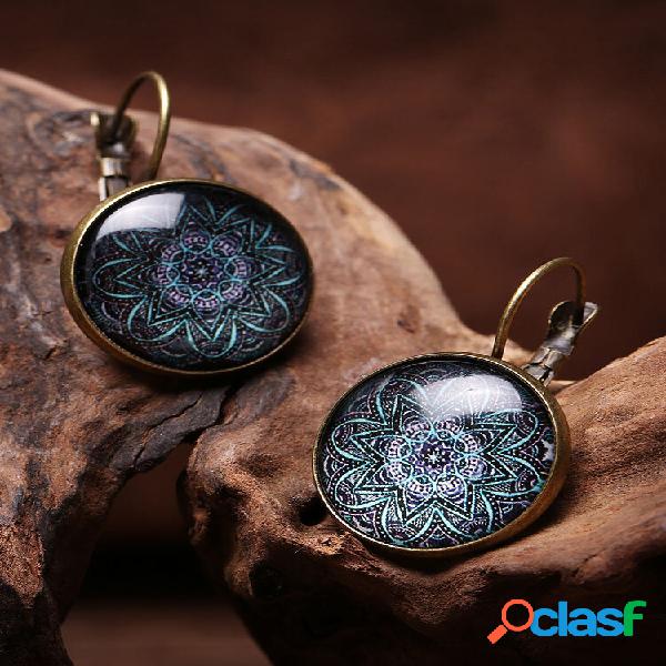 Bohemian Flower Drop Brincos Ethnic Brincos Purple Flower