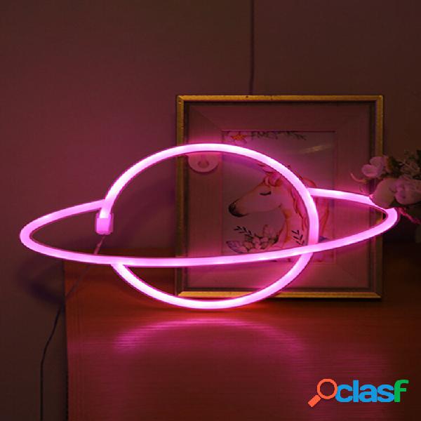 LED Planet Padrão Neon Light Dual-use Bateria Carregamento