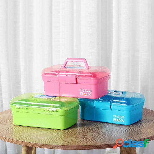 Mini HandHeld Double Deck Manicure Tools Storage Caso Caixa