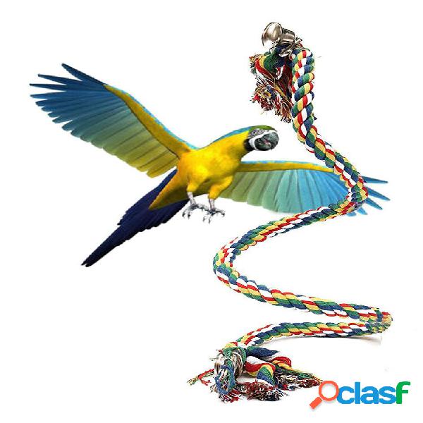 Pet Parrot Chew Corda Budgie Bell Bird Poleiro Bobina Swing