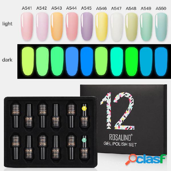 12pcs Luminous Unhas Polish Gel Kit UV LED Gel de cor