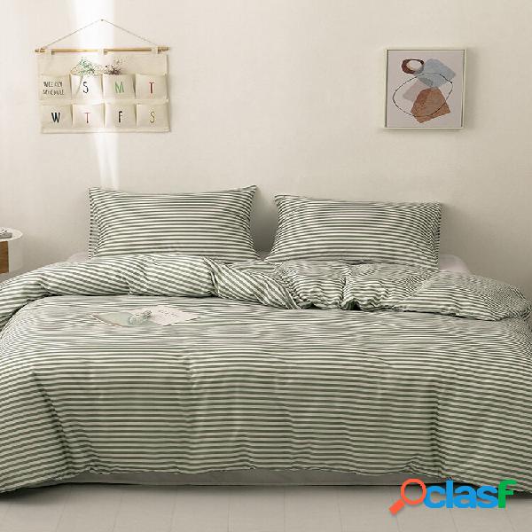 2/3 unidades listradas Padrão conjunto de cama edredom com