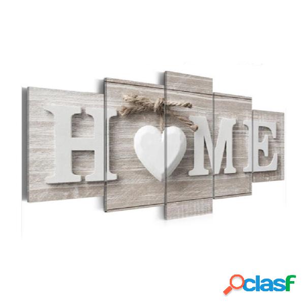 5 Painéis Love HOME Wall Art Print Fotos Canvas Wall Art