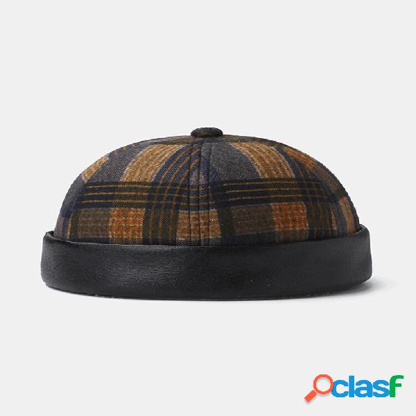 Collrown Men & Women Plaid Padrão Patch Casual sem aba