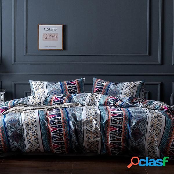 Conjunto de roupa de cama confortável com estampa de