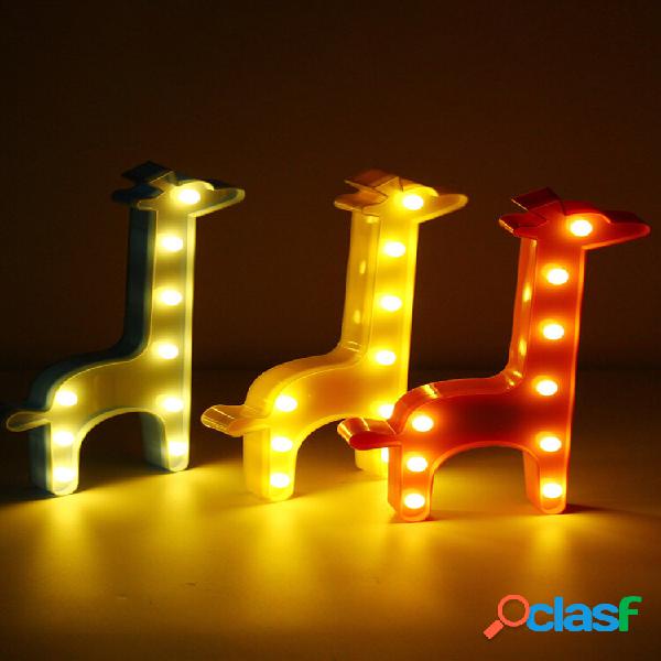 Cute Giraffe LED Night Light Bateria da bateria de parede