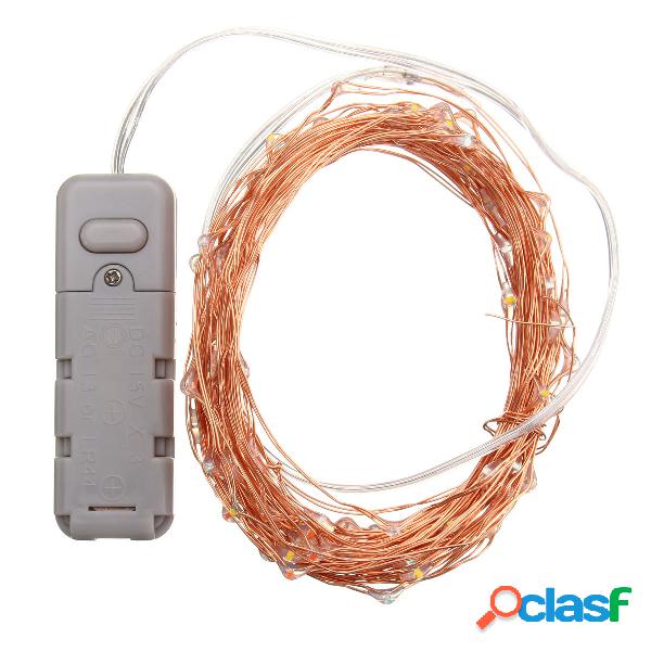 10M 100LEDs bateria alimentada impermeável cobre fio fio