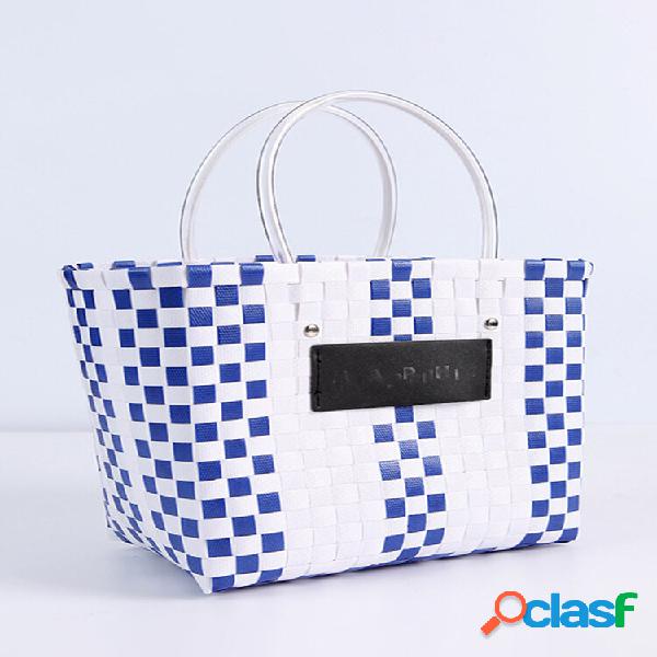 Basket Woven Bolsa New Handbag Holiday Fresh Hand Bolsa