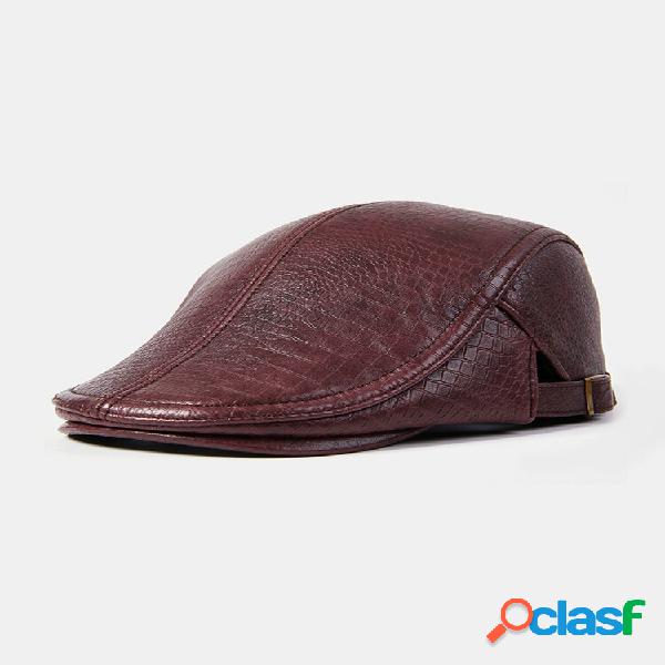 Collrown Men Couro Genuíno Jacaré Padrão Retro Casual