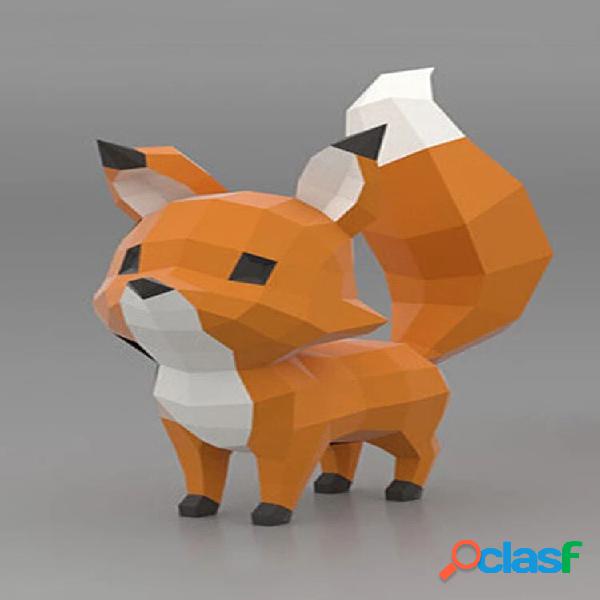 Feito à mão DIY Cute Fox 3D Paper Model Home Decor Sala de