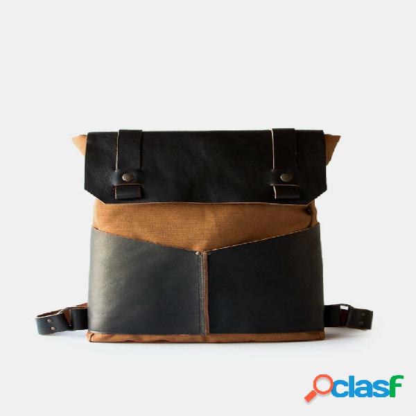Mochila de viagem em patchwork de couro pu de grande