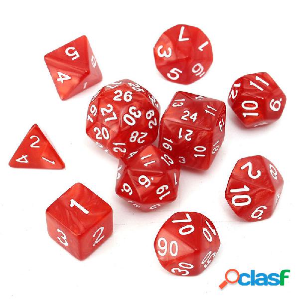 10pc / Set TRPG Jogos Dados para jogos D4-D30 Dados de