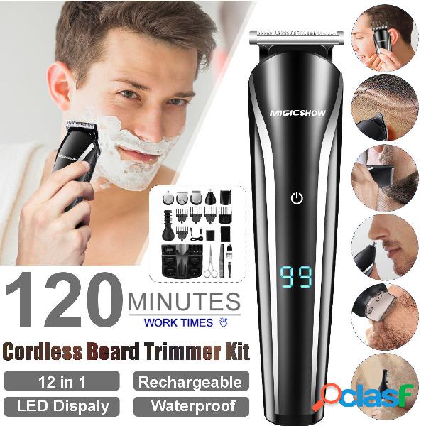 12 em 1 multifuncional Cabelo Trimmer USB recarregável à