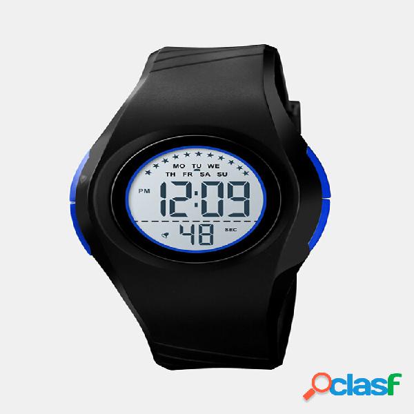 Alarme infantil esportivo Watch com alça de PU luminoso à