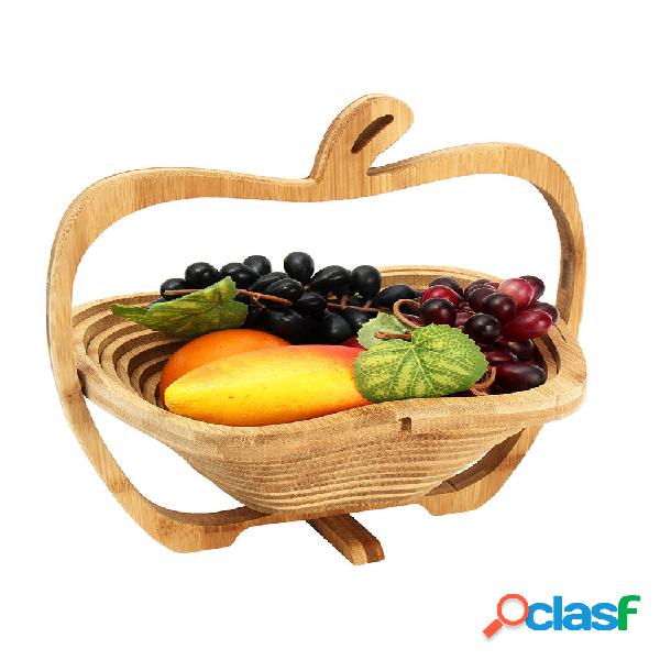 Cesta Dobrável de Bambu Modelo de Maçã