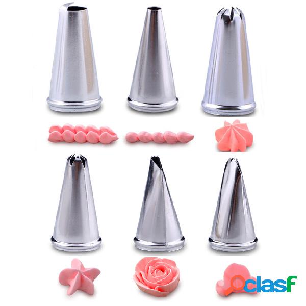 Honana CF-PT01 6Pcs Flower Shape Icing Bocais de tubulação