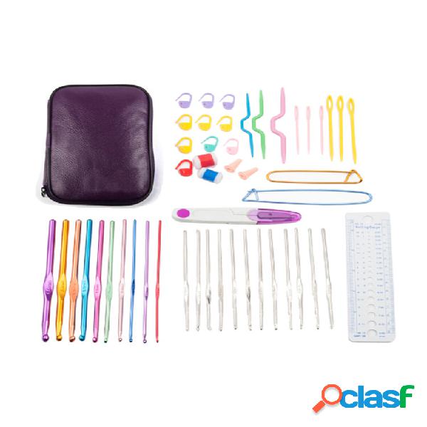 Kit de ganchos de crochê de alumínio para 50 unidades,