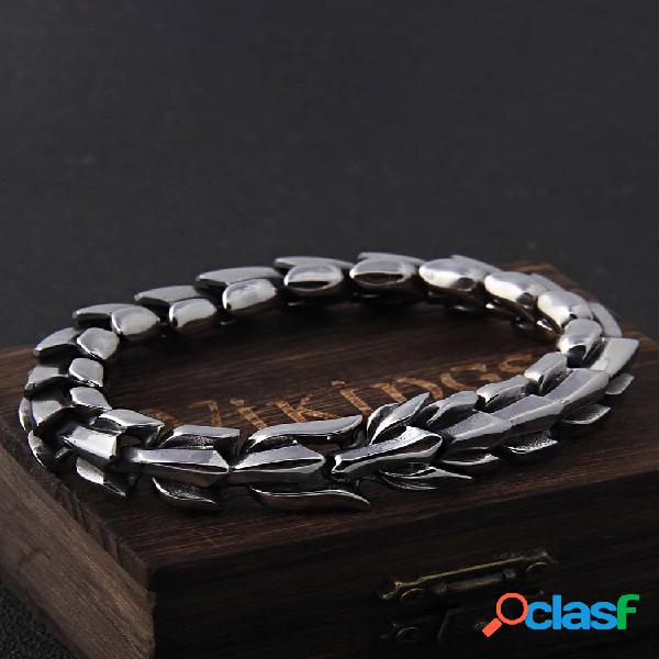 Pulseira masculina de aço titânio vintage pulseira de