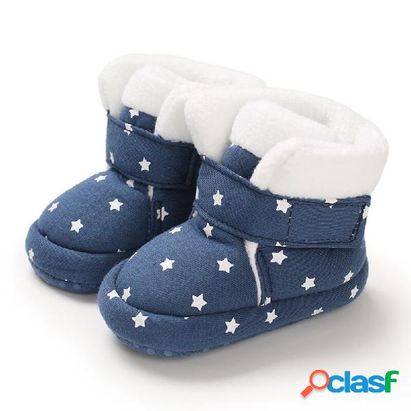 Sapatos de criança de bebê estrelas Padrão Soft Botas de
