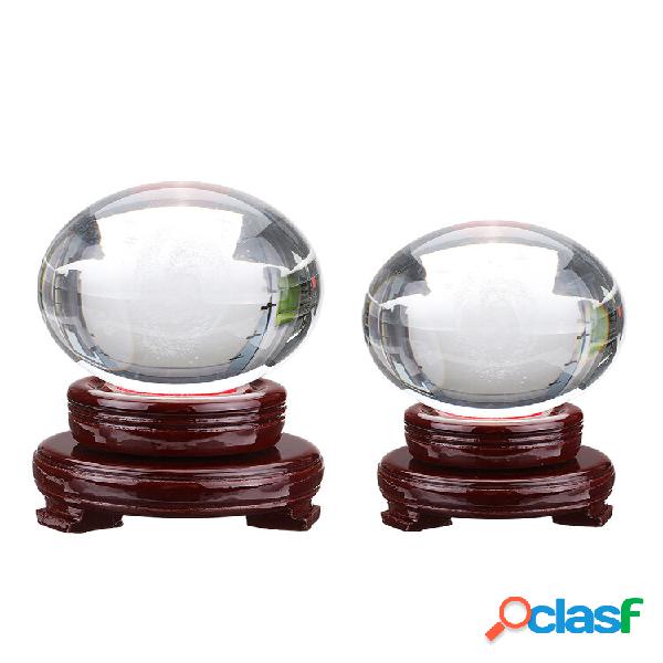 Bola de cristal galáxia com base de madeira Adereço