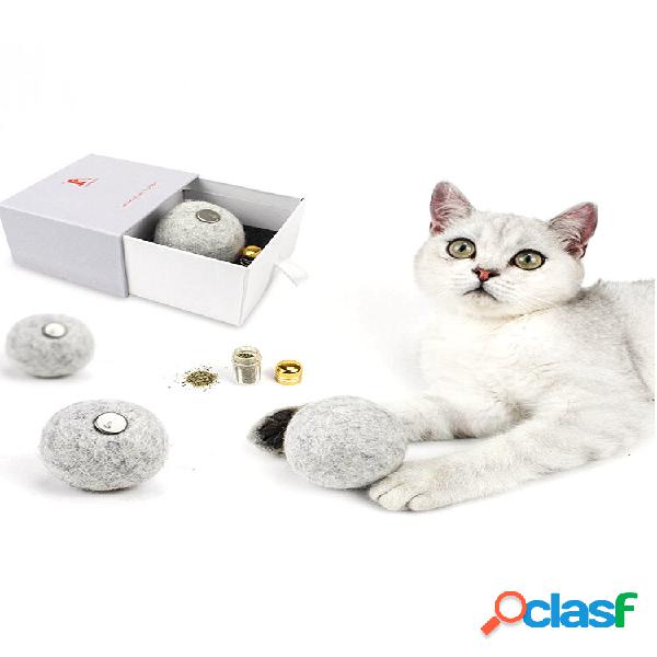 Catnip vício bola pet cat brinquedos saudável lã pompom