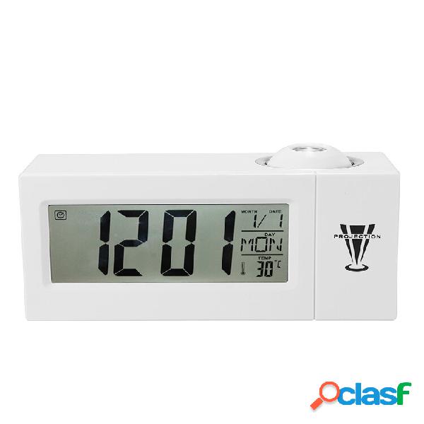 Snooze Alarm Clock Backlight Projetor de parede LCD Controle