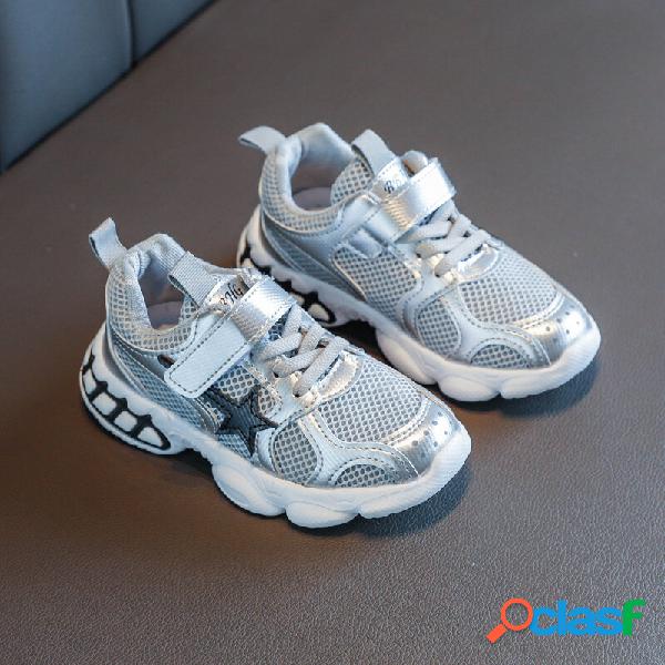 Unisex Kids Stylish Mesh Splicing Antiderrapante Soft
