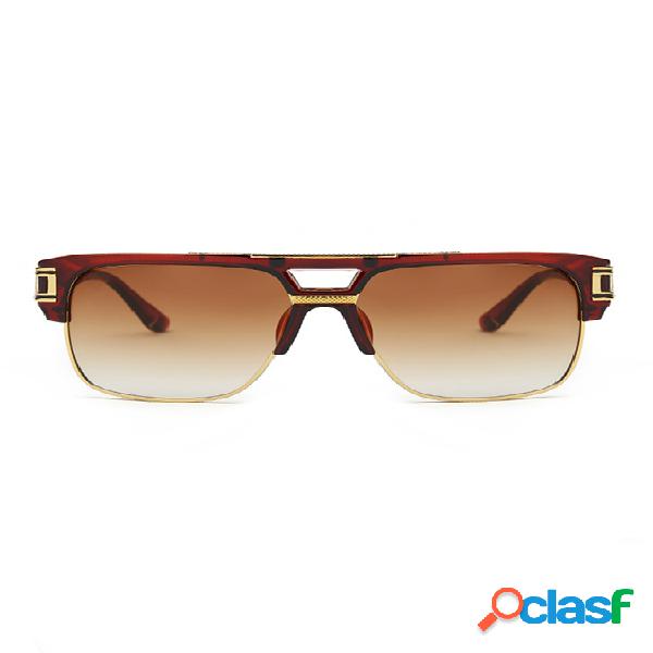 Óculos de sol quadrados de luxo retrô masculino