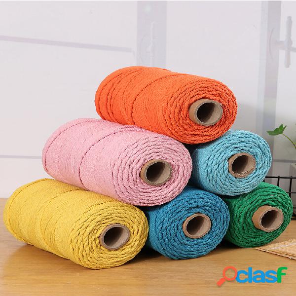 1Pc 200mx4mm Algodão Cor Corda Trança de Fios de Algodão