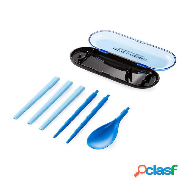 3peças Conjunto de Louça Portátil Dobrável Pauzinhos