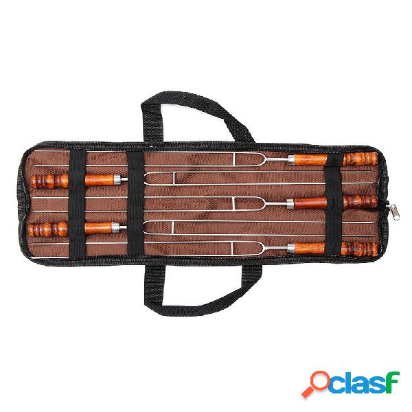 5 pedaços de ferramentas de churrasco de aço inoxidável