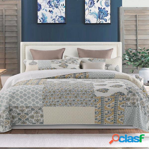 Capa de cama de algodão lavável com 3 unidades, ar