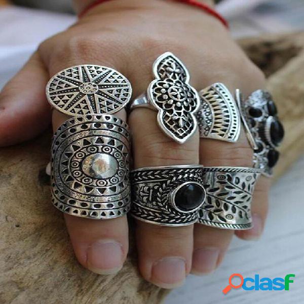 Conjunto de 8 unidades / conjunto de anéis femininos