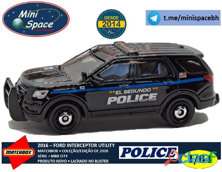 Matchbox 2016 Ford Interceptor Utility Polícia cor Preto