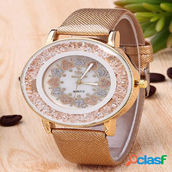 Relógio Clássico de Quartzo Modelo de Coração Pulseira